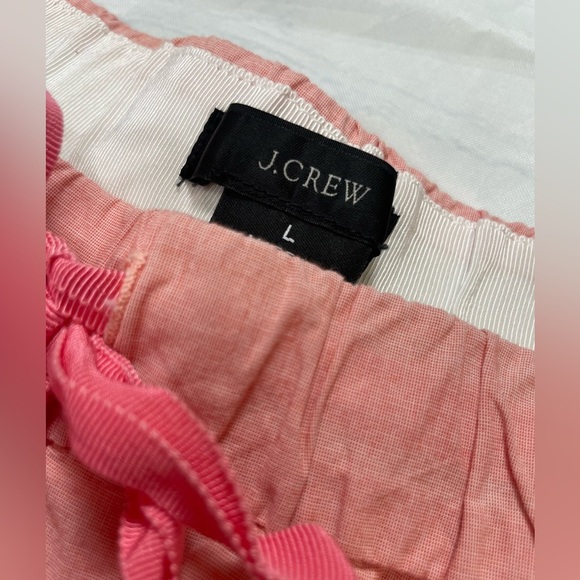J.crew chambray boxer seaside shorts pink coral woman’s L sleep bottoms casual - Picture 2 of 13